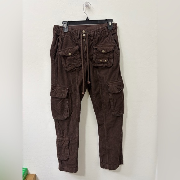 New Free People Tahiti Cord Cargo Pants Slouchy Drawstring - Womens size XS - Picture 5 of 9
